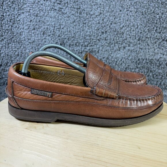 Mephisto Cap Vert Penny Loafers Mens Size 7.5 Brown Leather Made in Portugal - Picture 3 of 9